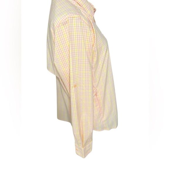 Columbia women nwt yellow pink long sleeve shirt button down medium - Picture 2 of 11